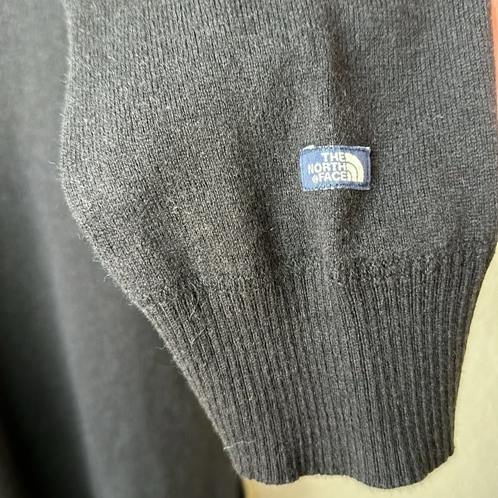 The North Face Men's Quarter Zip Wool Cotton Blend Sweater Black Size‎ Large
